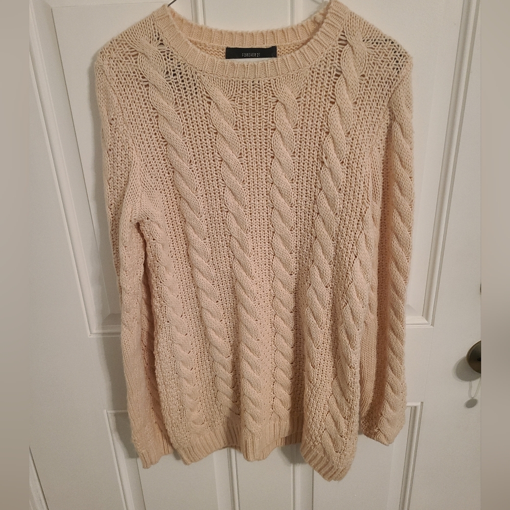 Pink Cable Knit Sweater